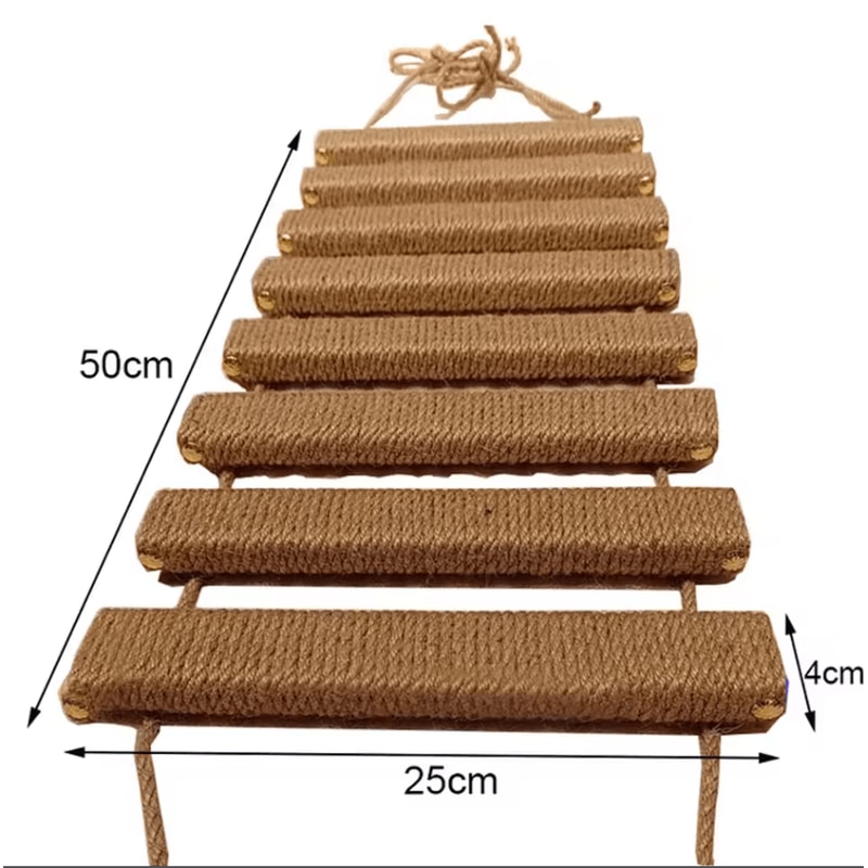 Wall Mounted Cat Climbing Frame With Ladder Hammock And Sisal Scratching Post For Indoor Cats 13