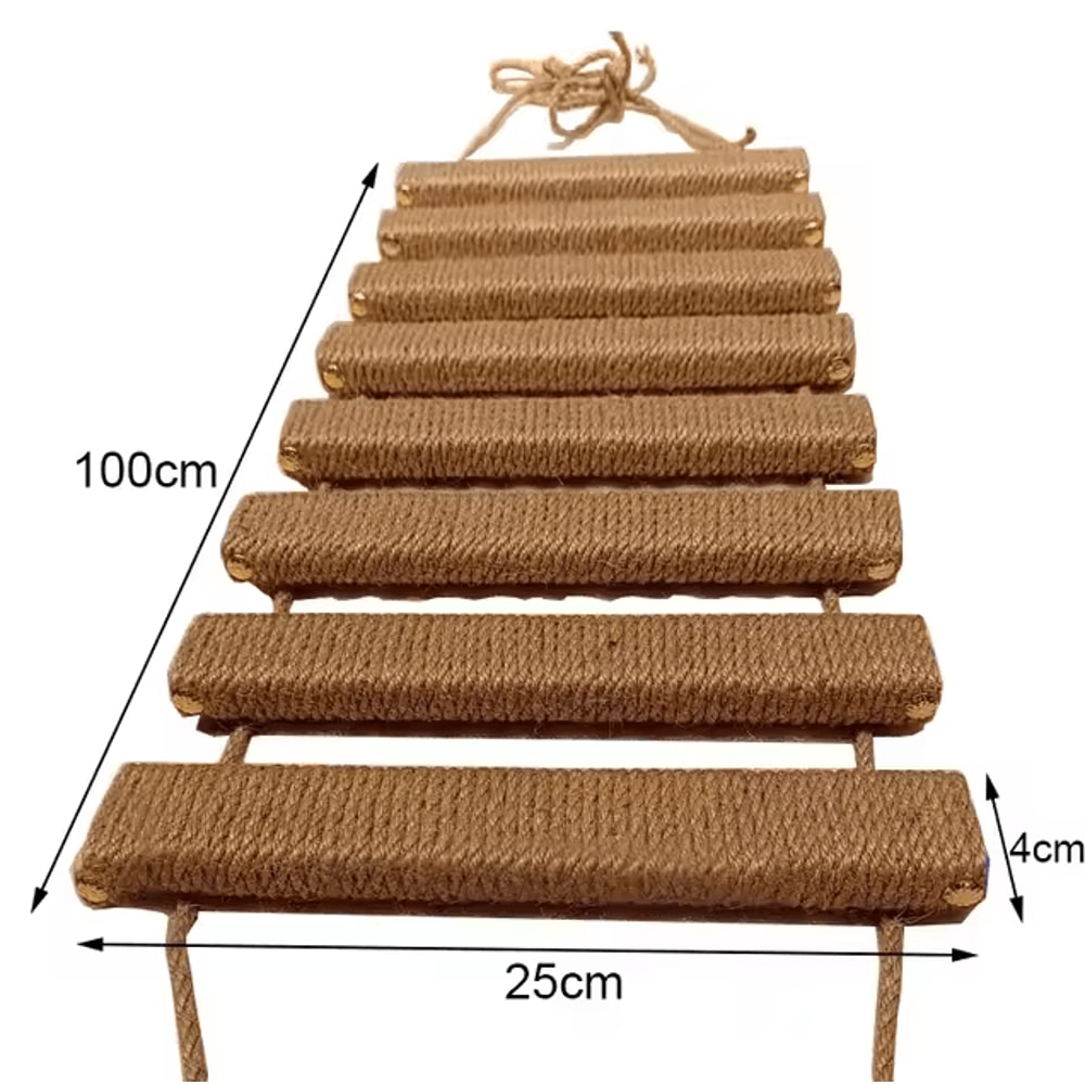 Wall Mounted Cat Bridge And Climbing Ladder With Sisal Scratcher For Indoor Cats 9