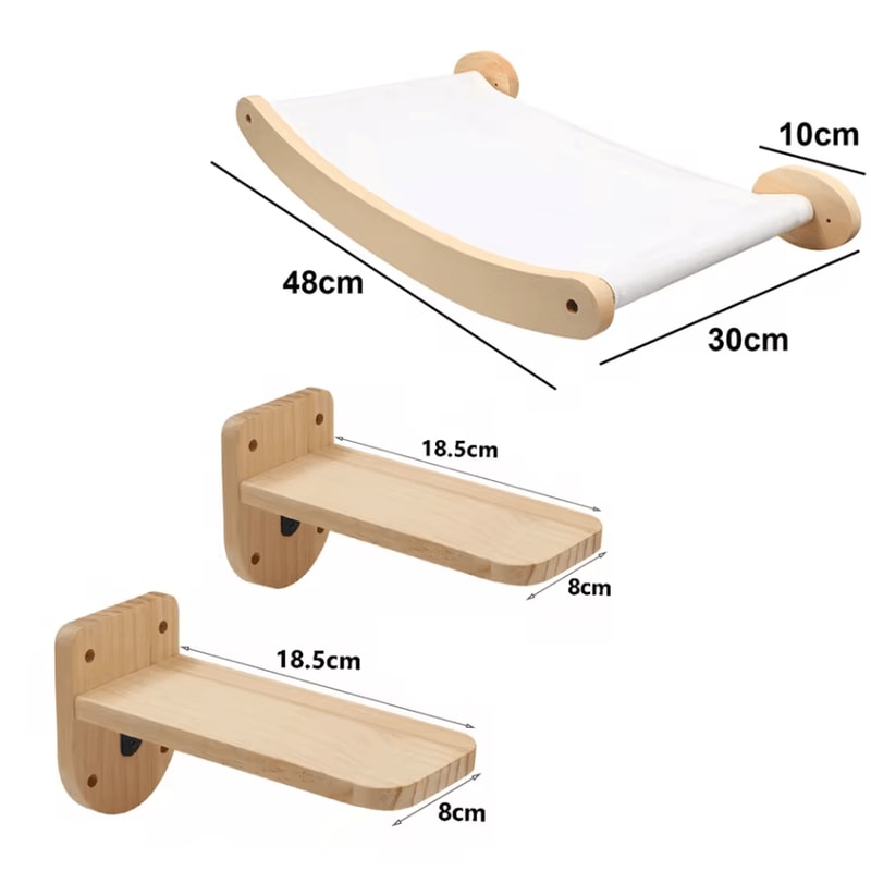 Wall Mounted Cat Bridge And Climbing Ladder With Sisal Scratcher For Indoor Cats 2