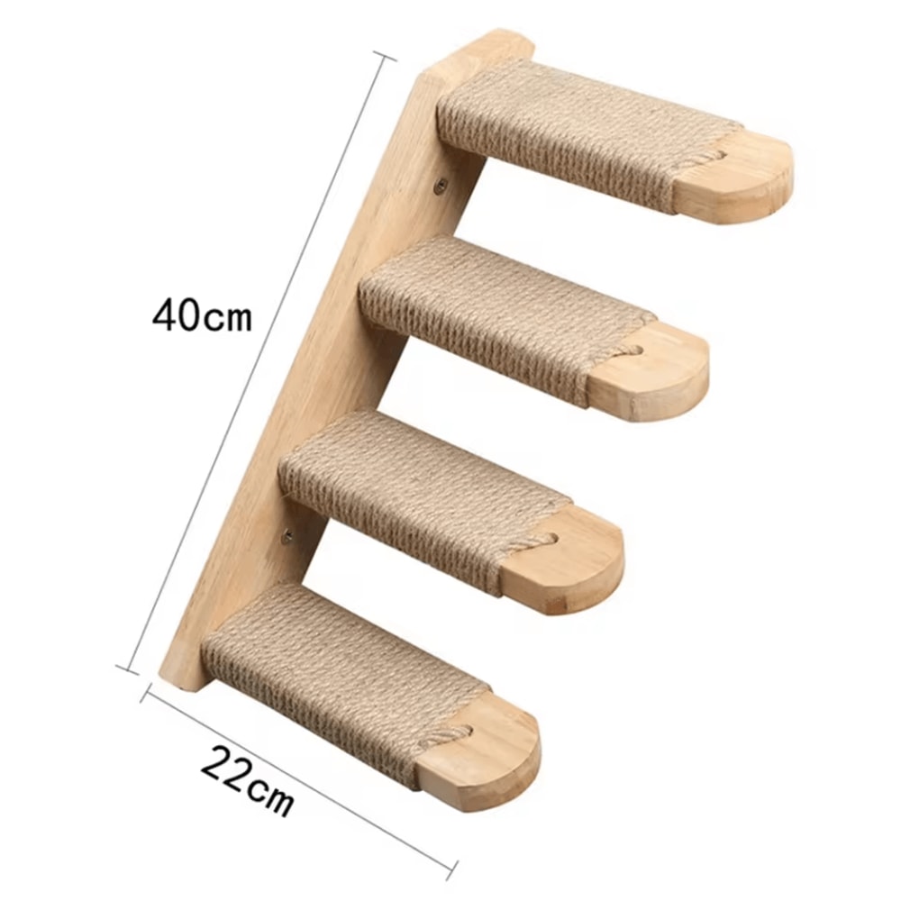 Wall Mounted Cat Bridge And Climbing Ladder With Sisal Scratcher For Indoor Cats 5