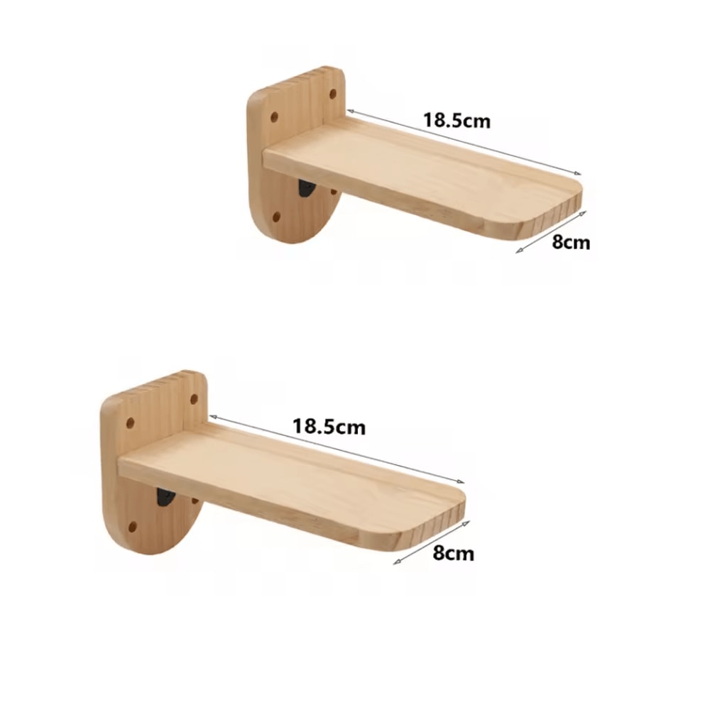 Wall Mounted Cat Hammock Bed With Wooden Shelf And Scratching Post For Indoor Cats 11