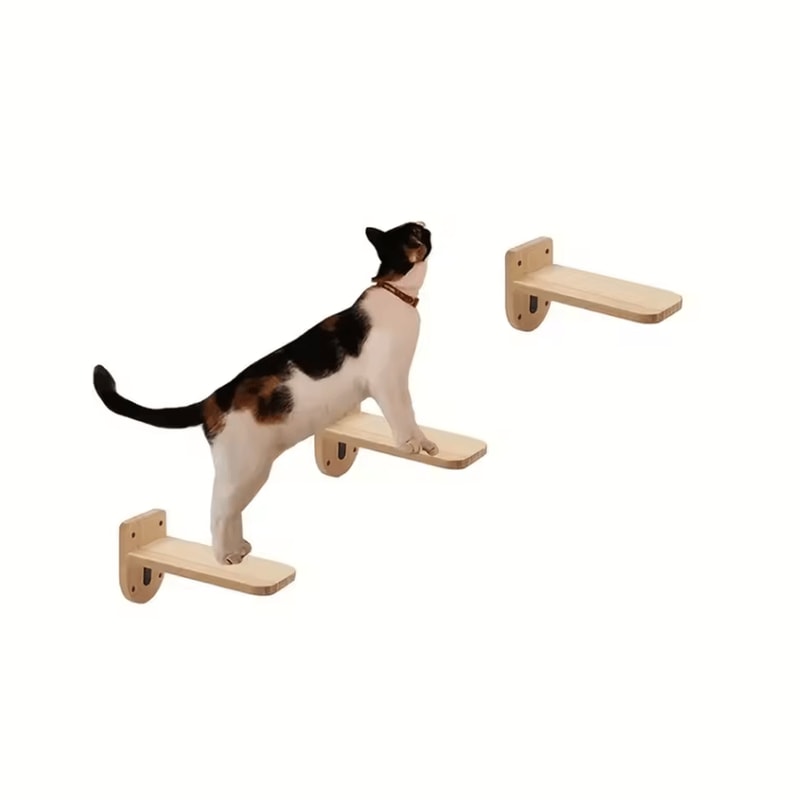 Wall Mounted Cat Tree With Sisal Scratching Post Hammock And Climbing Platforms 13