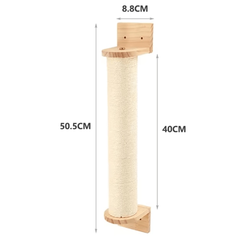 Wall Mounted Cat Tree With Sisal Scratching Post Hammock And Climbing Platforms 15