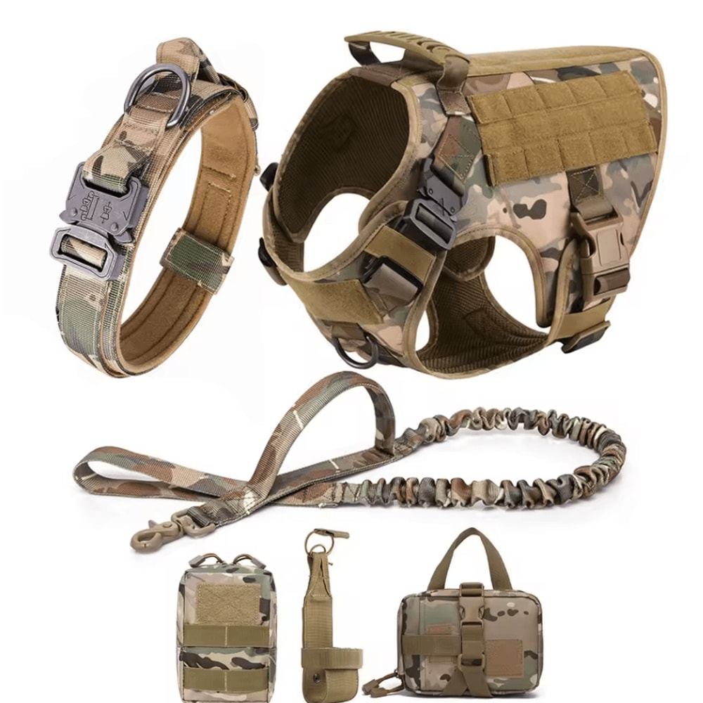 Tactical Dog Harness Collar And Leash Set For Large Dogs With No Pull Control 15