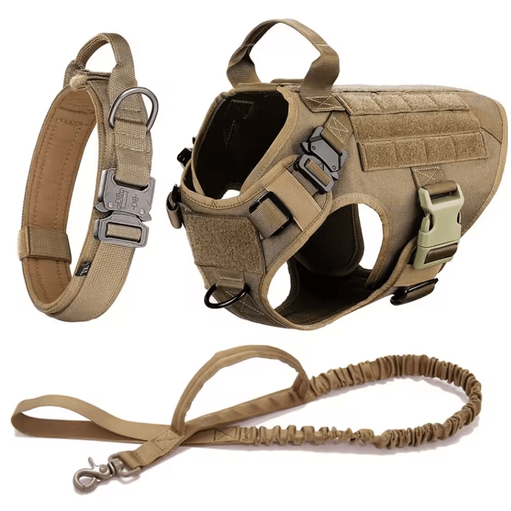 Tactical Dog Harness With Leash Heavy Duty Military Style Training Vest For Large Dogs 11