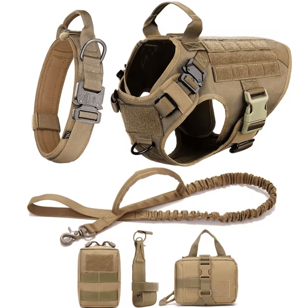 Tactical Dog Harness With Leash Heavy Duty Military Style Training Vest For Large Dogs 15