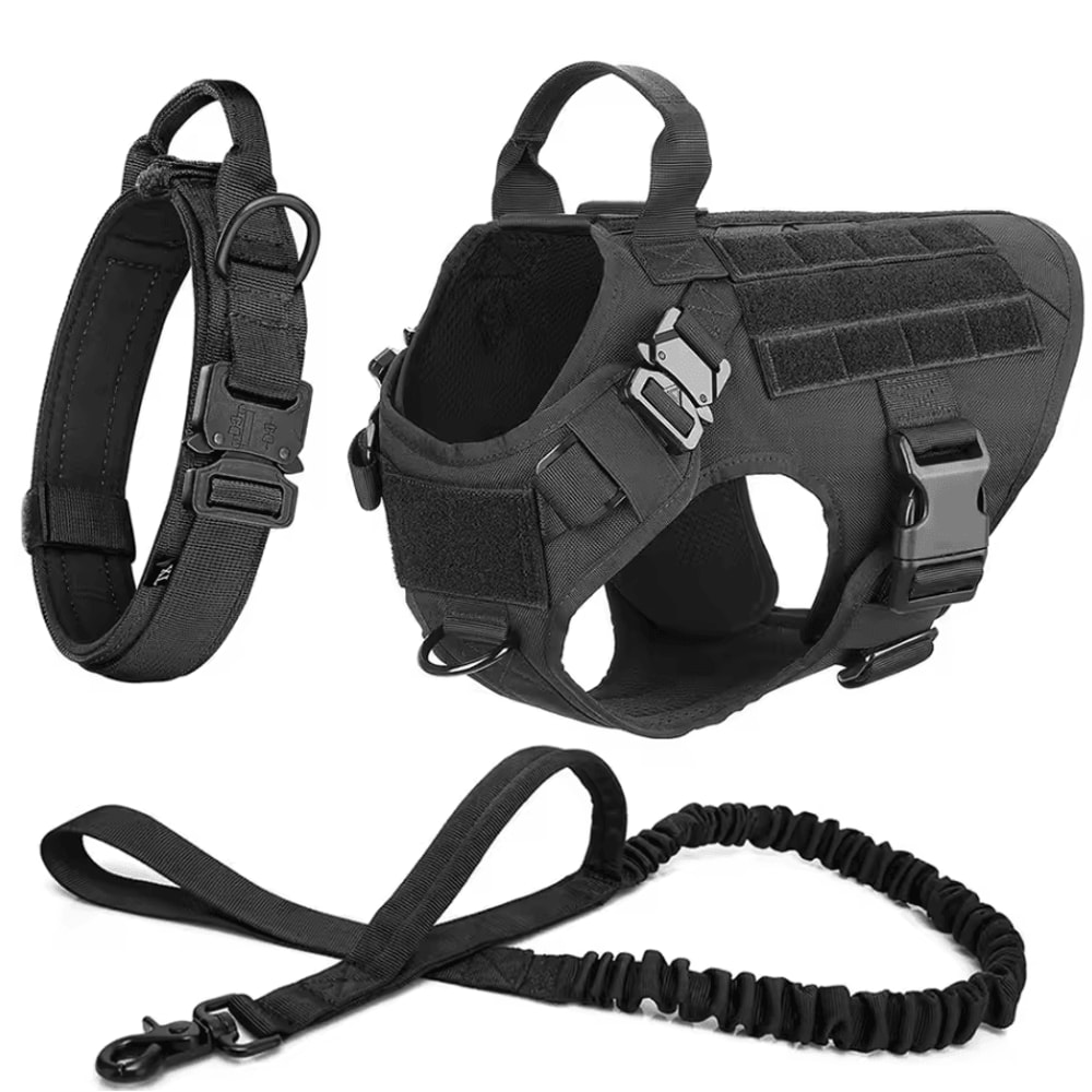 Tactical Dog Harness With Leash Heavy Duty Military Style Training Vest For Large Dogs 10