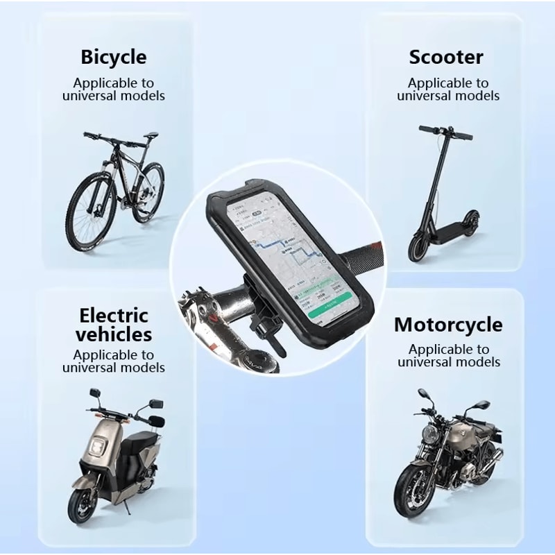 Waterproof Motorcycle Bicycle Phone Holder 360 Rotating Adjustable GPS Mount 4