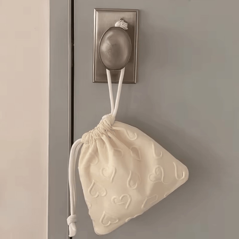 Heart Print Drawstring Storage Bag Portable Travel Organizer For Cables And Accessories 5