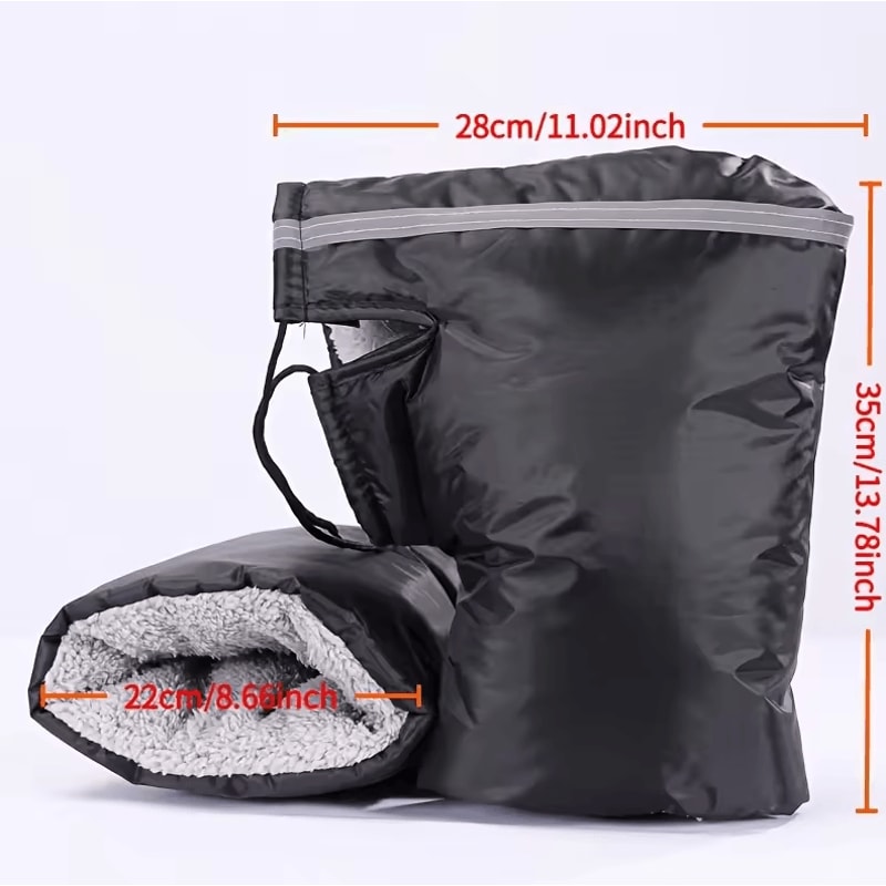 Windproof Thermal Motorcycle Riding Gloves Heavy Duty Cold Weather Handlebar Grip Gloves 2