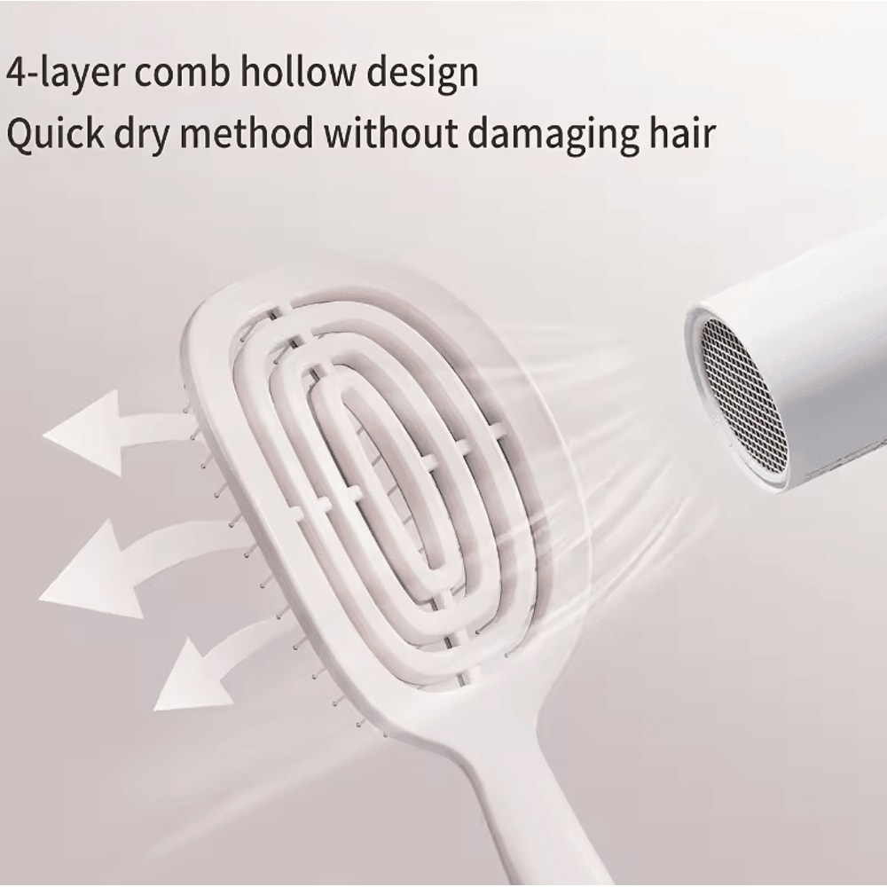 Portable Hollow Design Hair Comb Brush AntiTangle Scalp Massage Hairbrush For Women 2