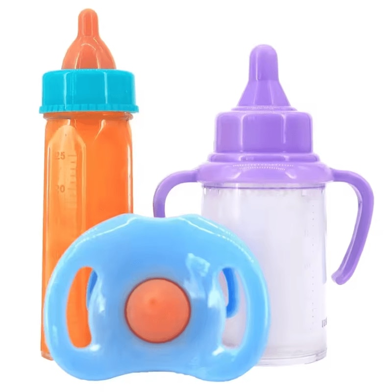 Baby Doll Feeding Set With Milk And Juice Bottles And Pacifier For Doll Play 4