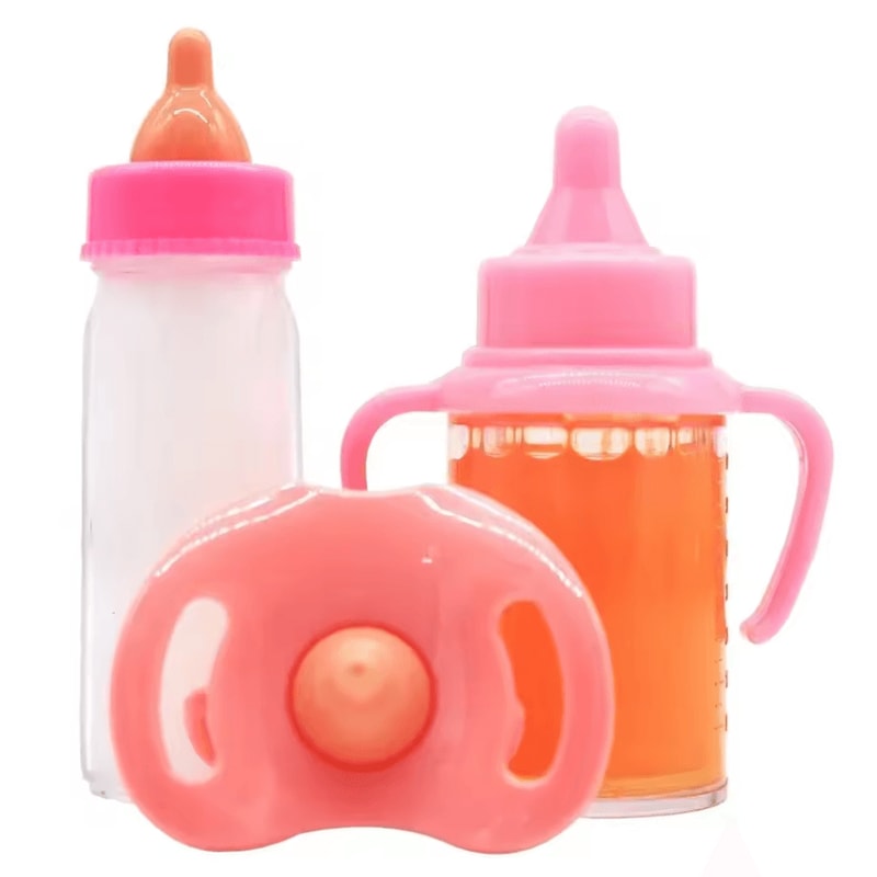 Baby Doll Feeding Set With Milk And Juice Bottles And Pacifier For Doll Play 5