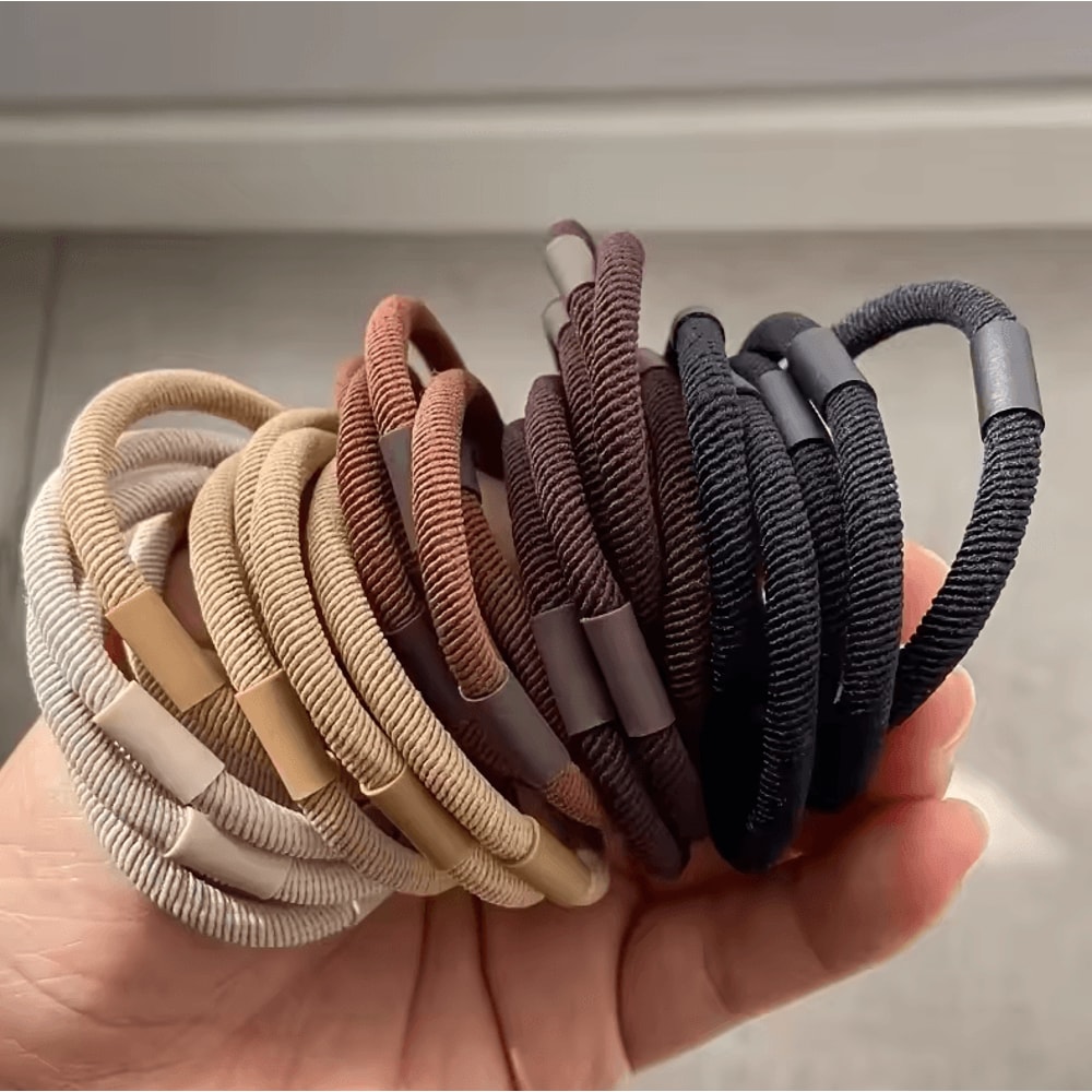 Elastic Hair Bands Set Thick High Elasticity Hair Ties For Women And Girls 2