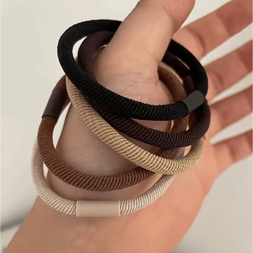 Elastic Hair Bands Set Thick High Elasticity Hair Ties For Women And Girls 3