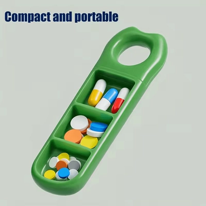 Portable Pill Organizer Box With PushLock Lid Compact Medication Storage Case 3