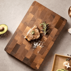 large heavy duty wood chopping board natural wood grain butcher block