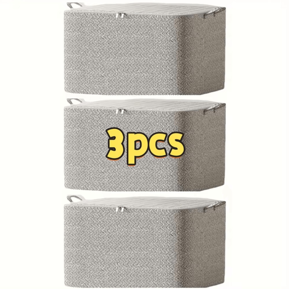 3pcs Large Capacity Storage Organizer Bags NonWoven Closet Wardrobe Storage Set 4