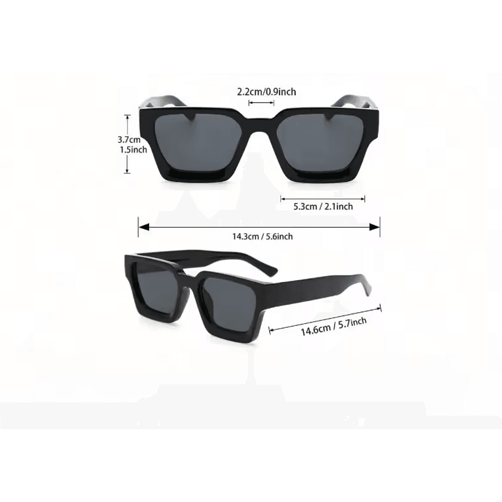 Unisex Square Frame Fashion Sunglasses Stylish Plastic Shades For Beach Driving Street Photography 2