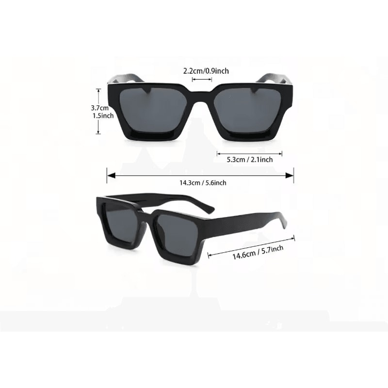 Unisex Square Frame Fashion Sunglasses Stylish Plastic Shades For Beach Driving Street Photography 2