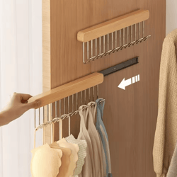 left-side pull-out sliding closet hanger with 8 hooks space-saving wardrobe organizer