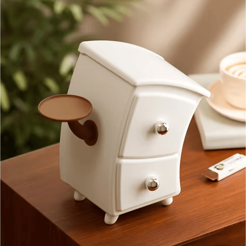 Unique Shape Jewelry And Cosmetic Storage Box Compact Puff And Accessory Organizer Tray 4