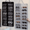 Wall Mounted Glasses Organizer With 16 Felt Slots DustProof Eyewear Storage Rack 1