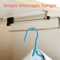 Adjustable PullOut Clothes Storage Rod Foldable Metal Wardrobe Hanging Rail 3
