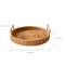 Handmade Rattan Serving Tray With Double Handles Round Decorative Kitchen Dining Organizer 5