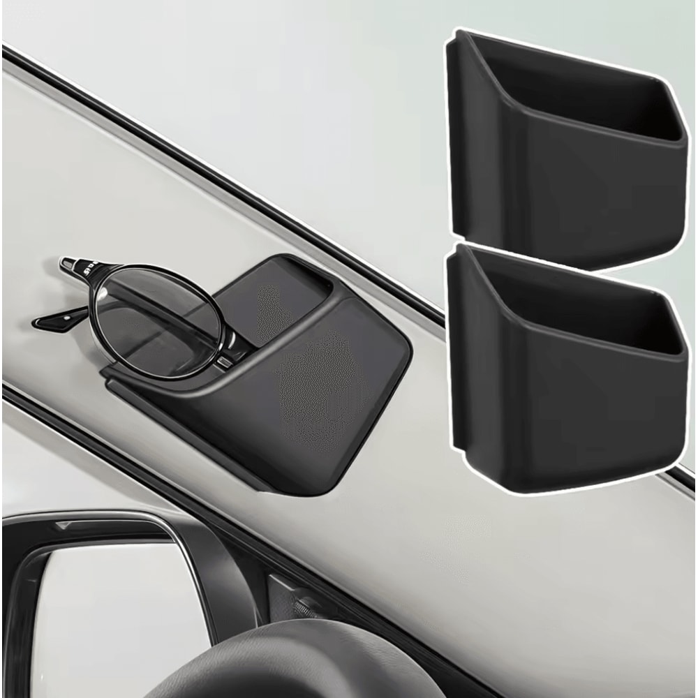 AntiSlip Car Phone And Glasses Organizer Dual Compartment Vehicle Interior Storage Holder 1