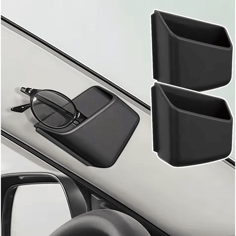 AntiSlip Car Phone And Glasses Organizer Dual Compartment Vehicle Interior Storage Holder 1