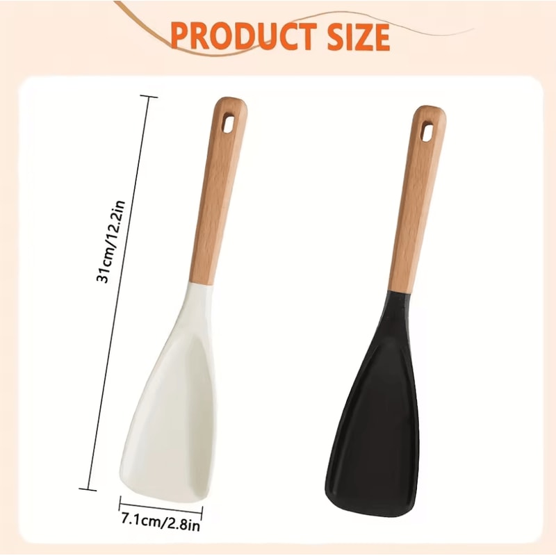 Multifunction Wooden Handle Cooking And Serving Spoon Safe For Nonstick Surfaces 4