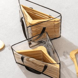 fabric triangle closet storage organizer hanger bag space-saving wardrobe accessory