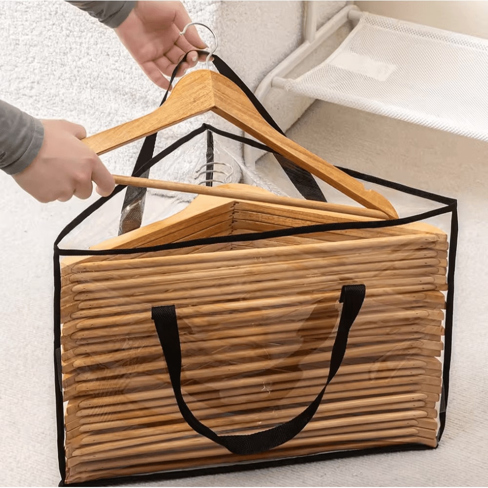 Fabric Triangle Closet Storage Organizer Hanger Bag SpaceSaving Wardrobe Accessory 2