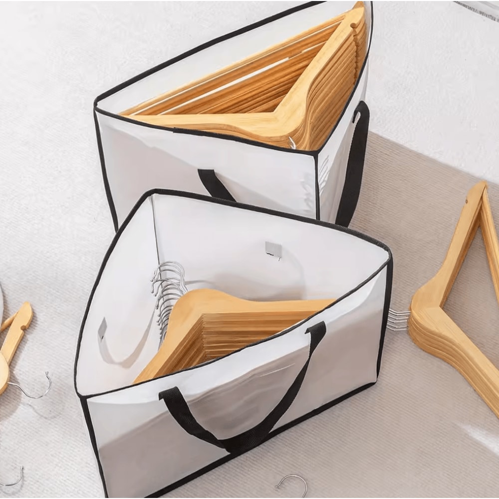 Fabric Triangle Closet Storage Organizer Hanger Bag SpaceSaving Wardrobe Accessory 3