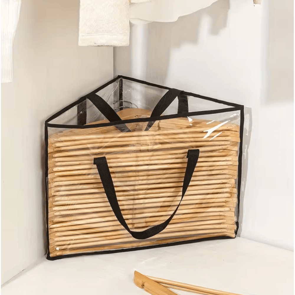 Fabric Triangle Closet Storage Organizer Hanger Bag SpaceSaving Wardrobe Accessory 6