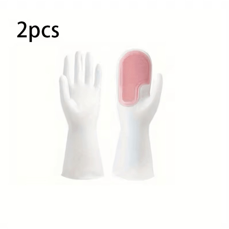 Waterproof Rubber Latex Dishwashing Gloves 2pcs Heavy Duty Kitchen And Cleaning Gloves 4