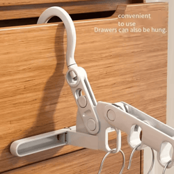 foldable clothes drying rack with adjustable multi-hook hanger for travel and home
