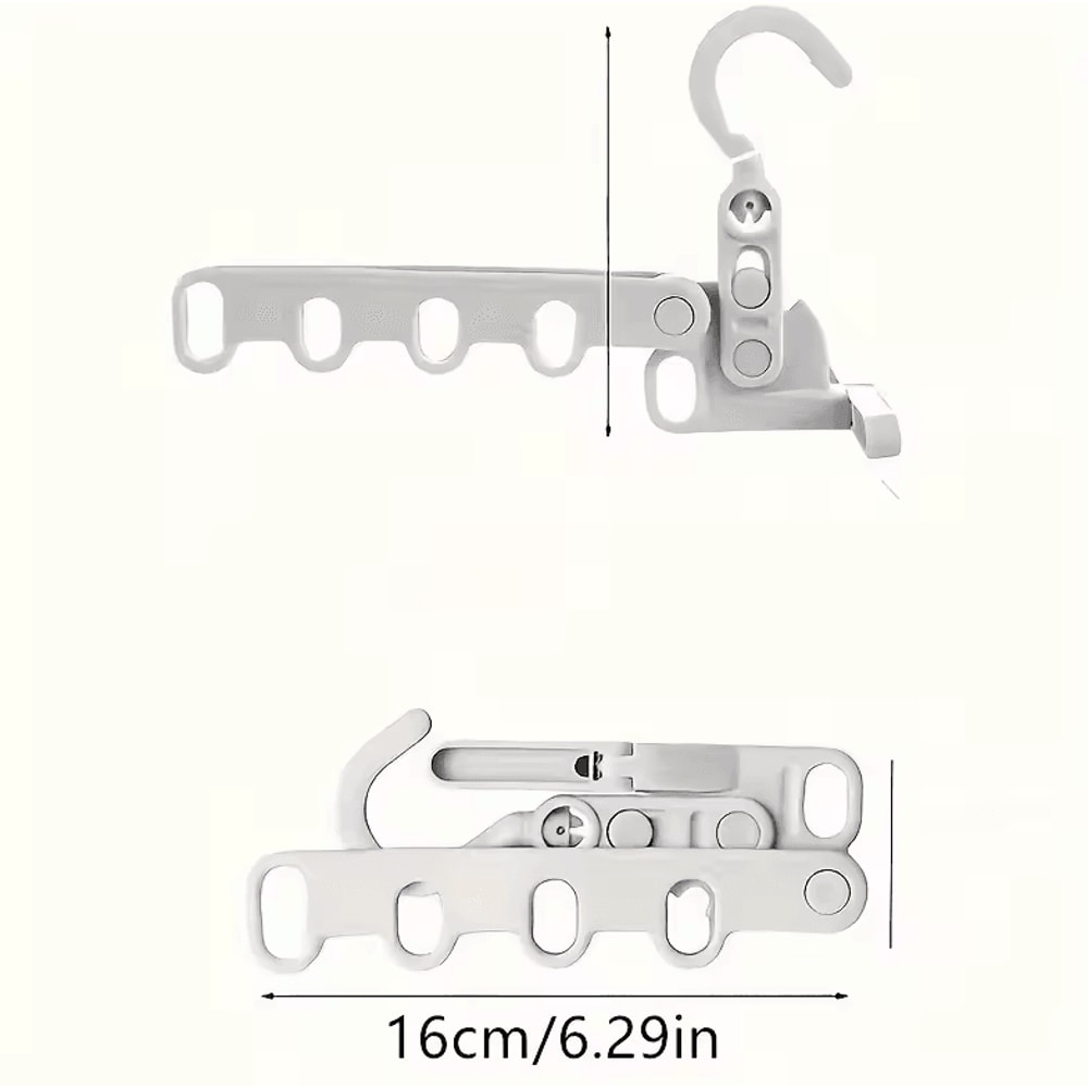 Foldable Clothes Drying Rack With Adjustable MultiHook Hanger For Travel And Home 4