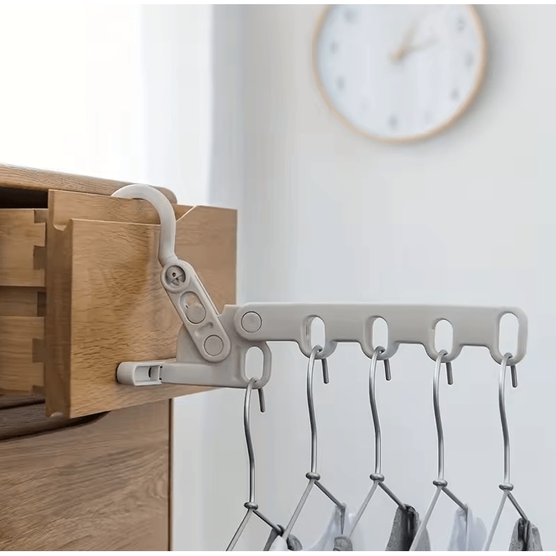 Foldable Clothes Drying Rack With Adjustable MultiHook Hanger For Travel And Home 5