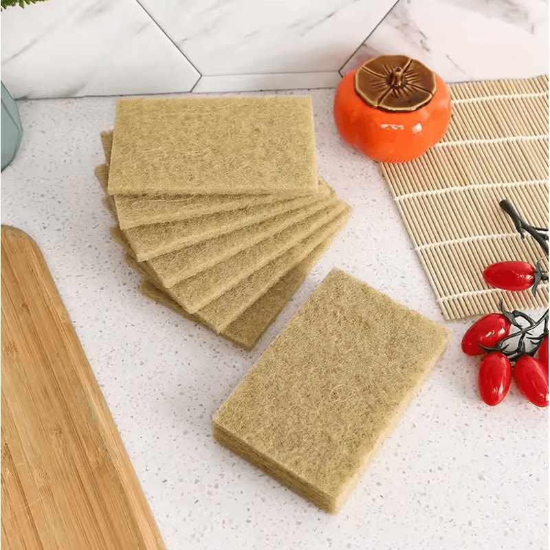 5pcs Reusable Coconut Fiber Scouring Pads Natural NonWoven Cleaning Scrubbers 1