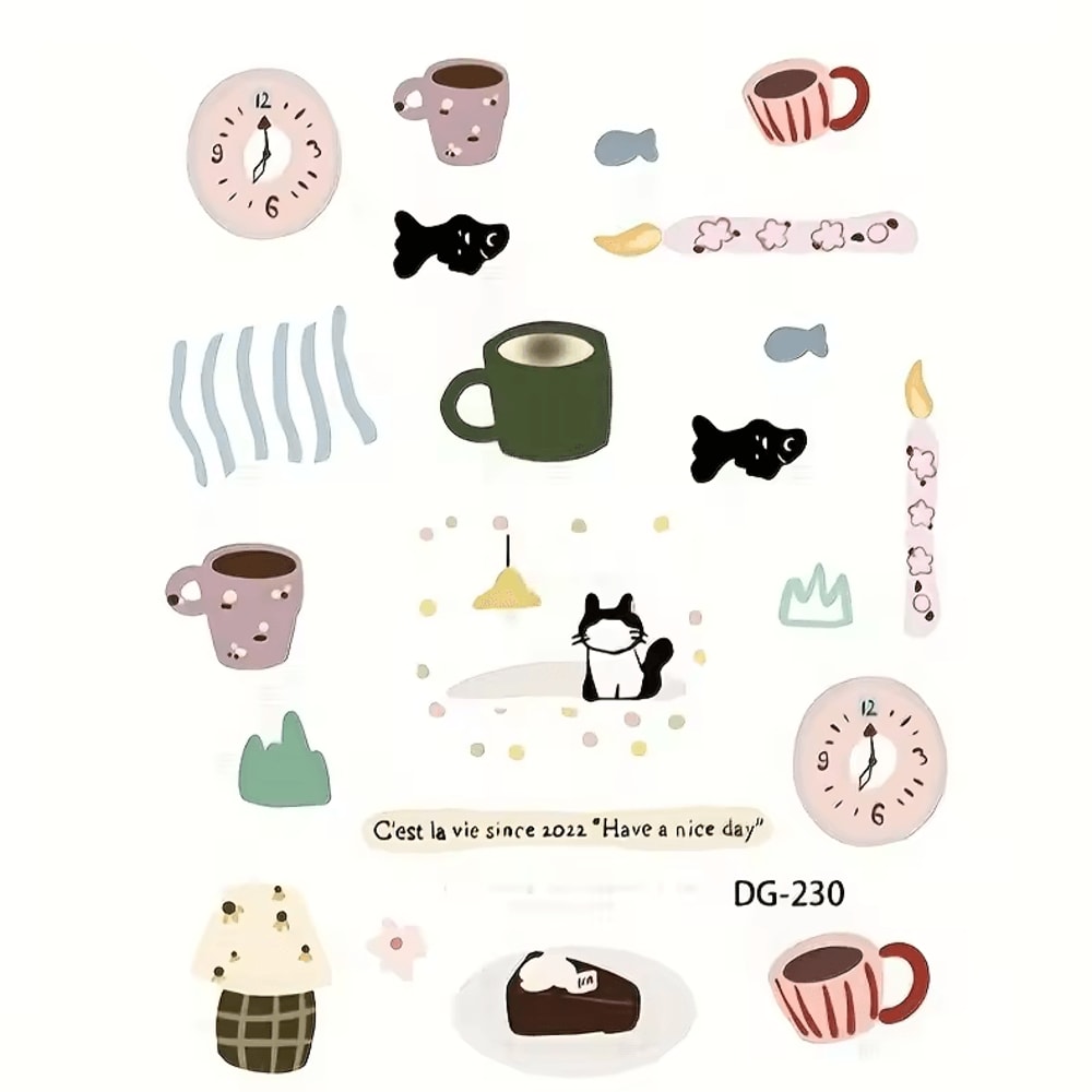 Cute Cartoon Jelly Nail Stickers Korean Style SelfAdhesive Nail Art Decals 3