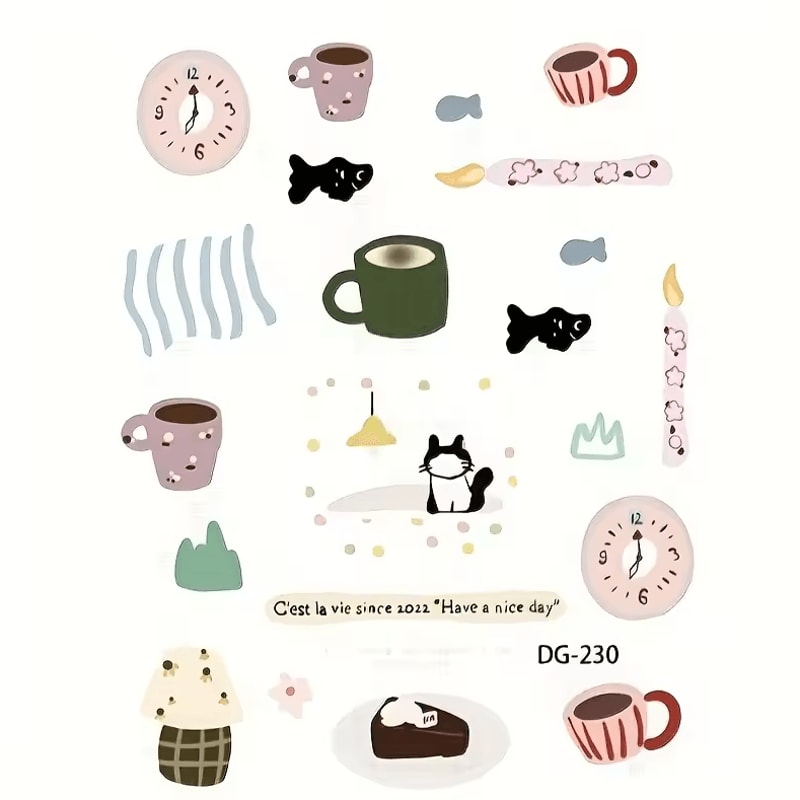 Cute Cartoon Jelly Nail Stickers Korean Style SelfAdhesive Nail Art Decals 3