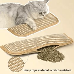 heavy-duty sisal cat scratching pad pillow with filled cushion and non-slip base
