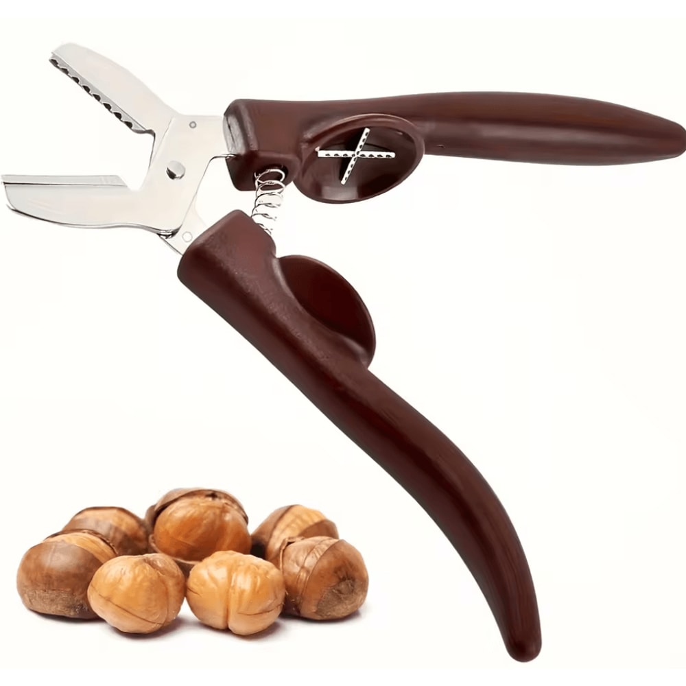 Stainless Steel EasyGrip Chestnut And Nutcracker Tool For Kitchen Dining 4