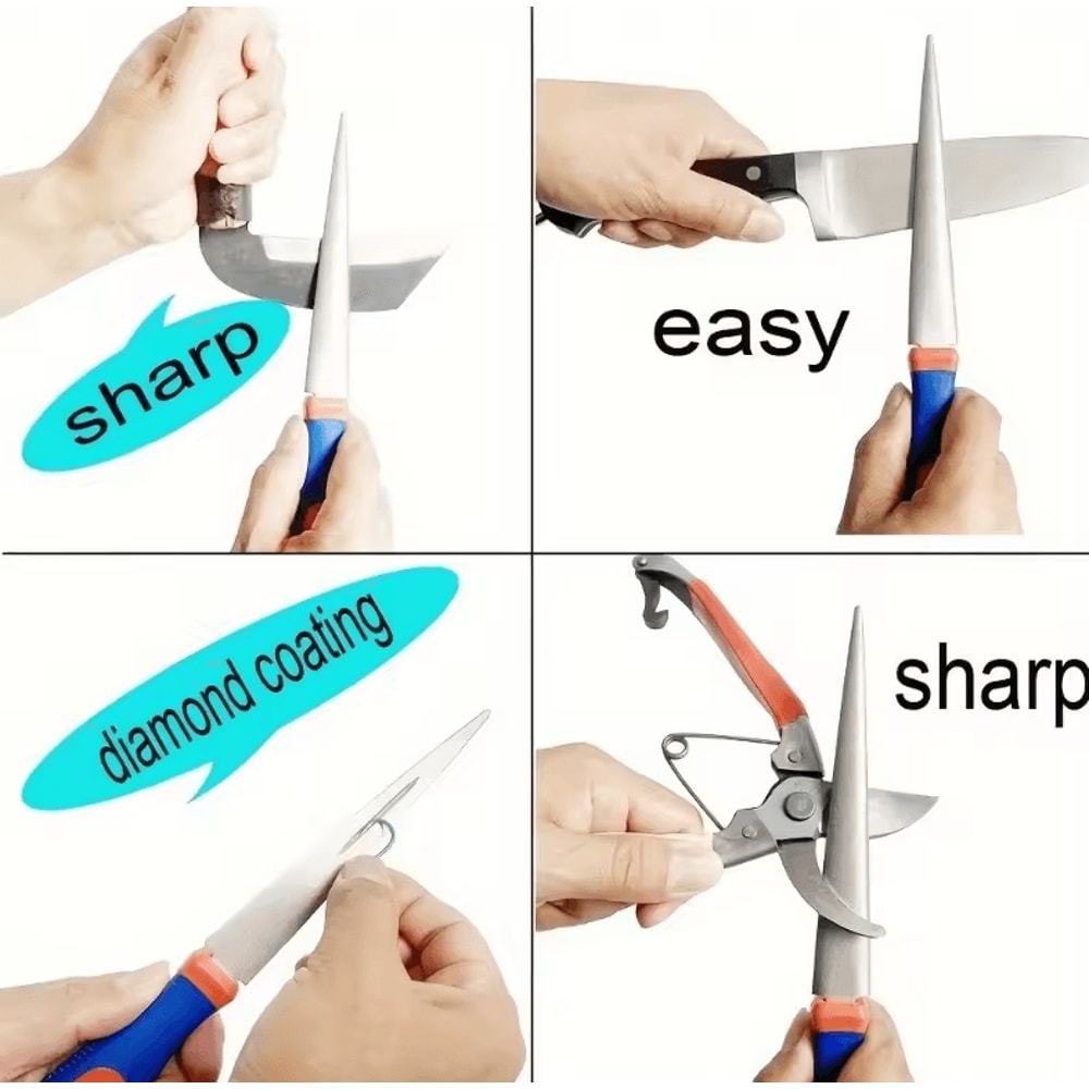 Diamond Sharpening Stone DoubleSided With Grip Handle For Knives Tools 2