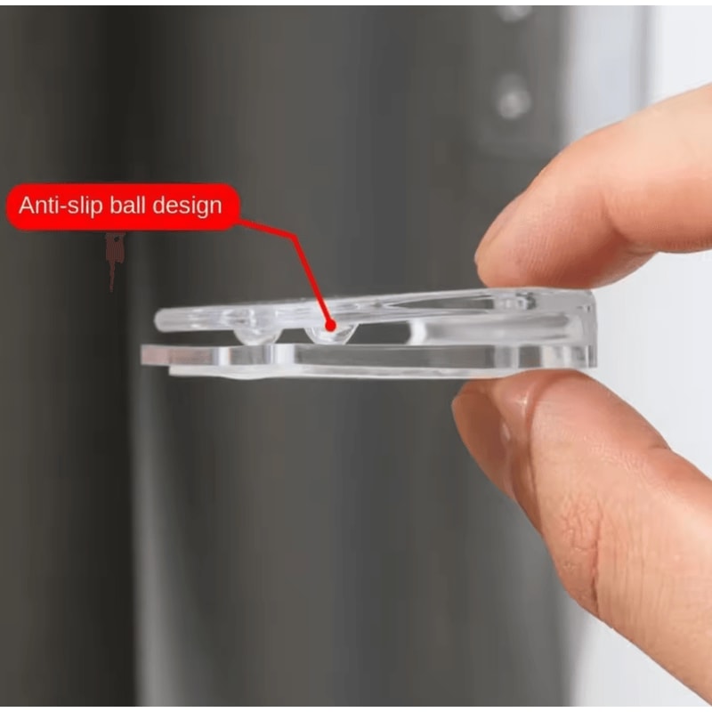 4pcs Windproof SelfAdhesive Shower Curtain Clips Transparent Bathroom Curtain Fasteners 0