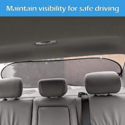 universal folding rear window sunshade uv protection auto mesh visor with suction cups (39.4in by 19.7in)