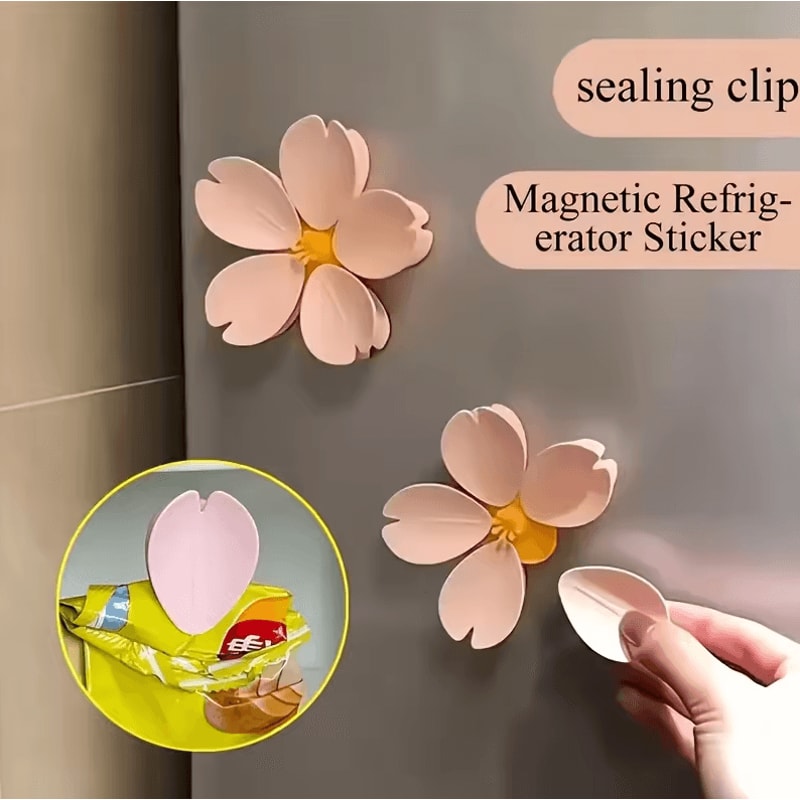 INS Style Sakura Magnetic Fridge Clip MoistureProof Snack Seal Holder 0