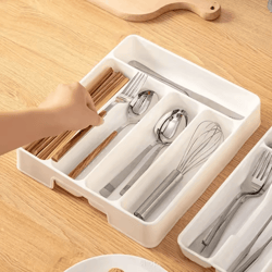4/5 compartments cutlery organizer drawer divider tray kitchen utensil storage box